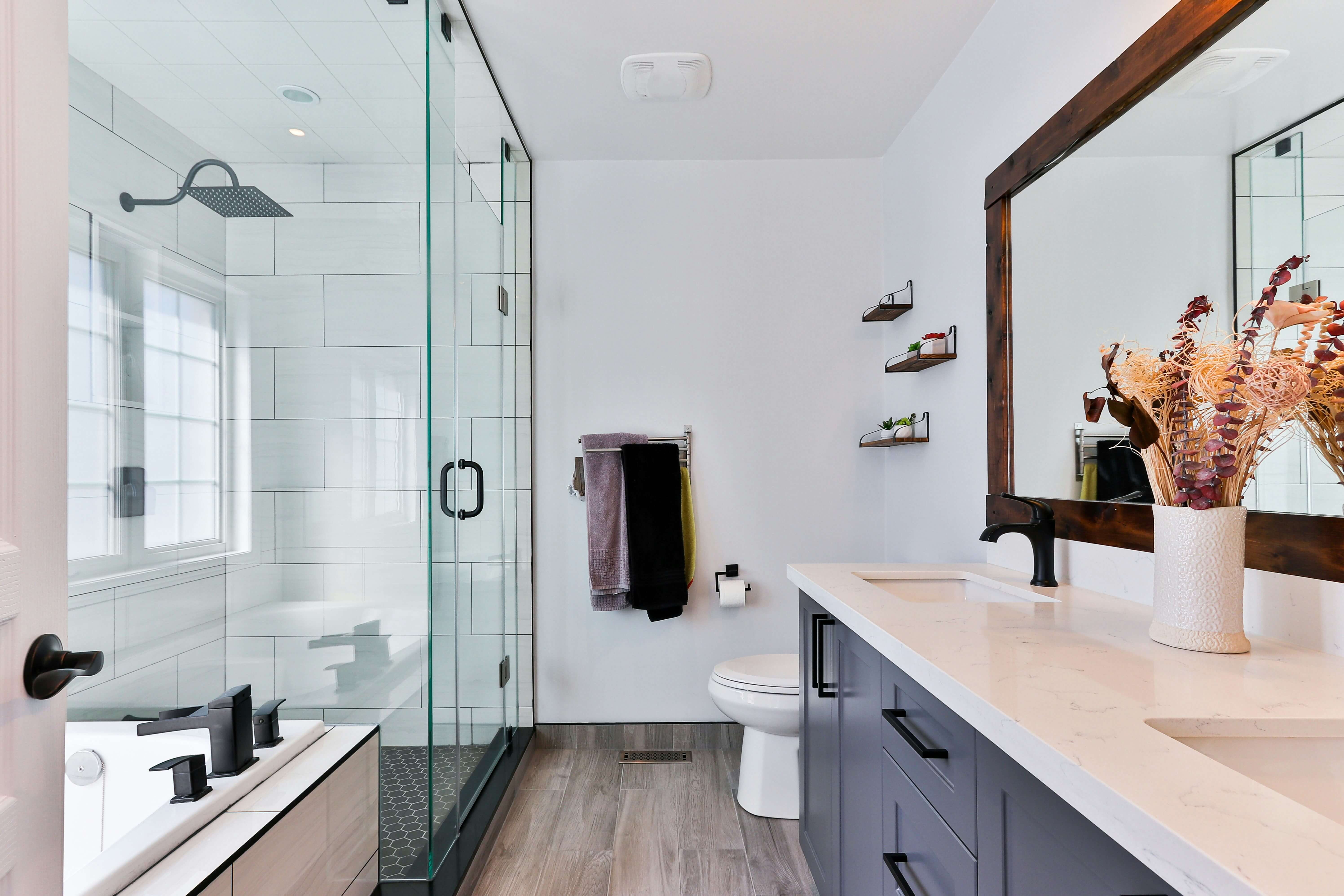 Deep cleaning a bathroom, including shower and sink
