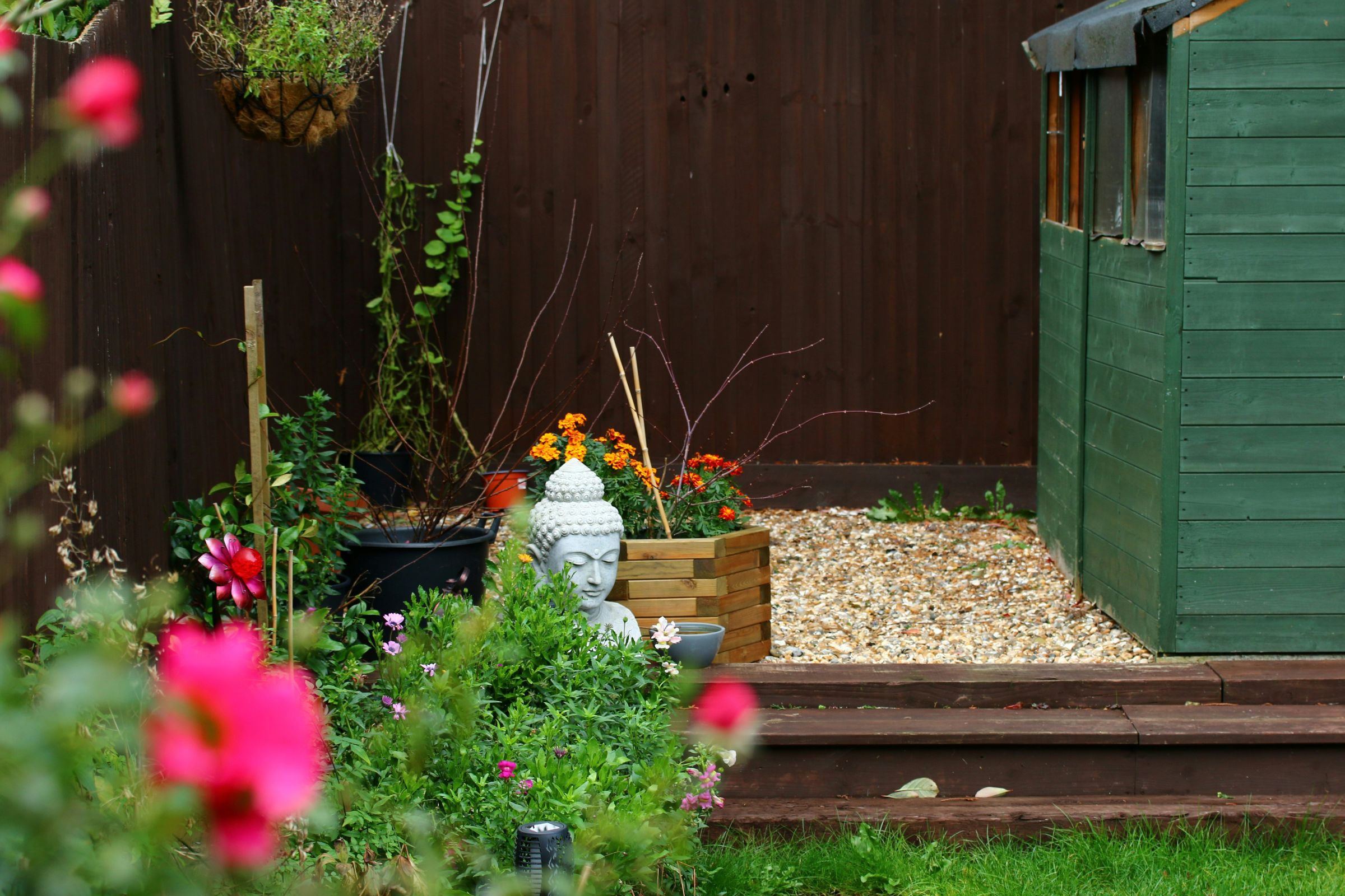 Tidy garden path and beds after a clear-up